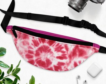 pink tie dye Fanny Pack, workout accessories, pouch with strap, travel pouch bag carrier, sling bag, bags, wallet phone holder,