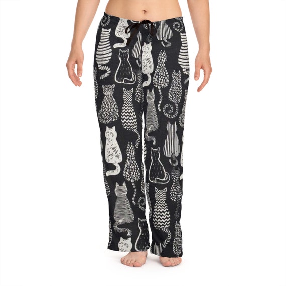 Ladies Black and White Cats Pajama Pants Cat Overs Pjs Ladies Novelty Pj Bottoms Funny Lounge Pants Holiday Gift Idea Etsy Canada