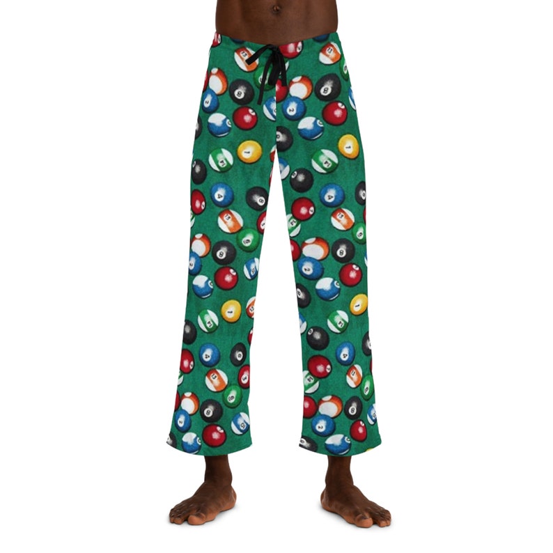 Men's Pajama Pants pool balls, billiards, pj bottoms, funny pool player gift, novelty pjs, mens lounge pants, gift for him image 6
