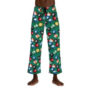 Men's Pajama Pants pool balls, billiards, pj bottoms, funny pool player gift, novelty pjs, mens lounge pants, gift for him image 9