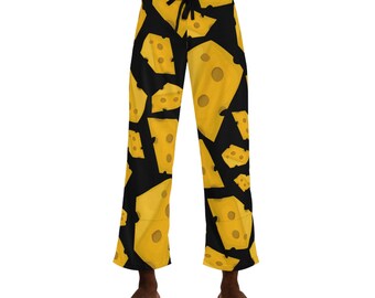 Pantalon de pyjama fromage rigolo pour homme, bas de pyjama imprimé fromage cheddar, cadeau pour lui, pantalon de détente pour homme drôle, idée cadeau vacances