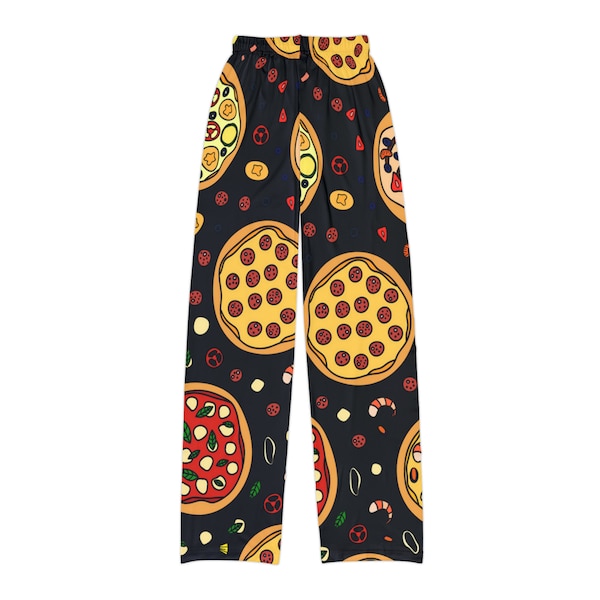 Kids pizza pj pants, pizzas pajama pants, novelty childrens lounge pants, holiday gift idea, funny pj bottoms