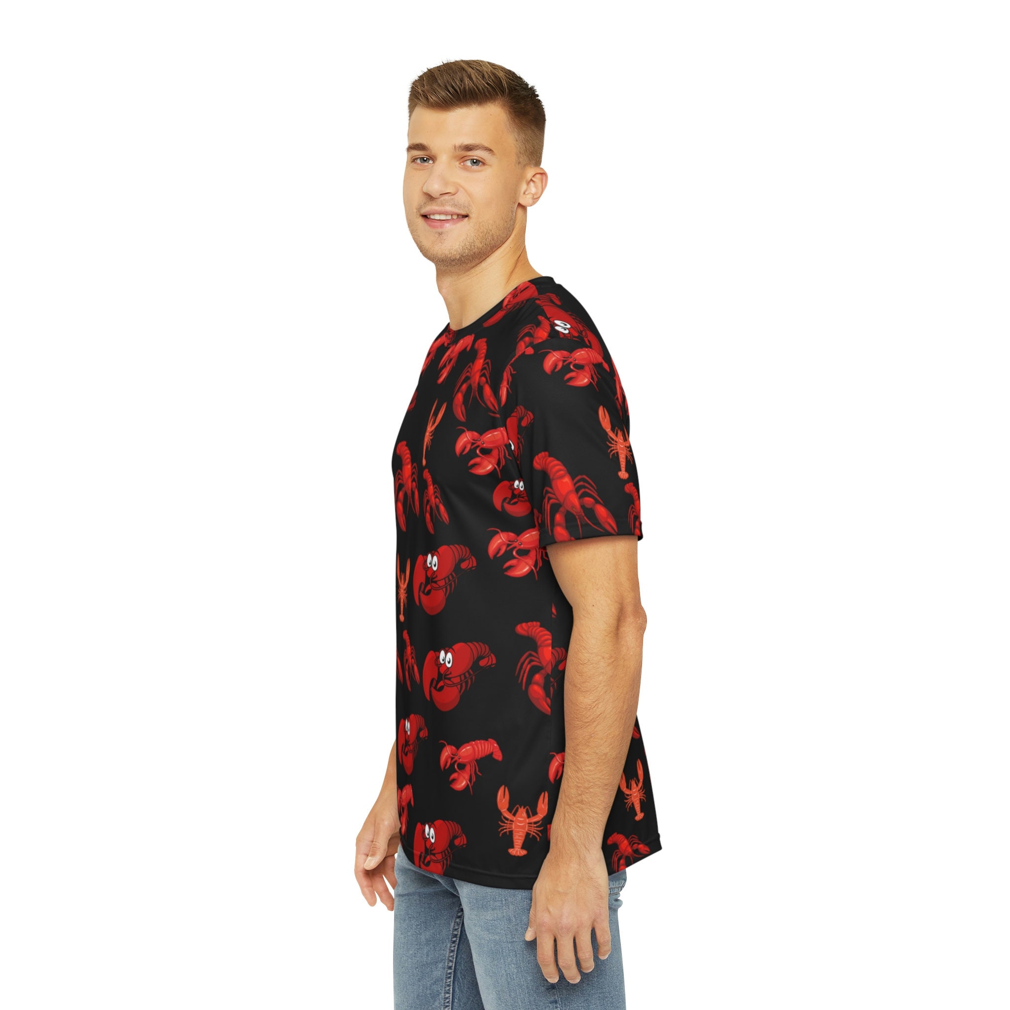 Mens Funky Lobster Print Tee Shirt Lobsters Pattern Shirt Etsy