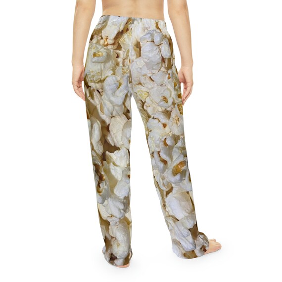 Women s Funky Pajama Pants Popcorn Lovers Gag Gift Funny Pizza