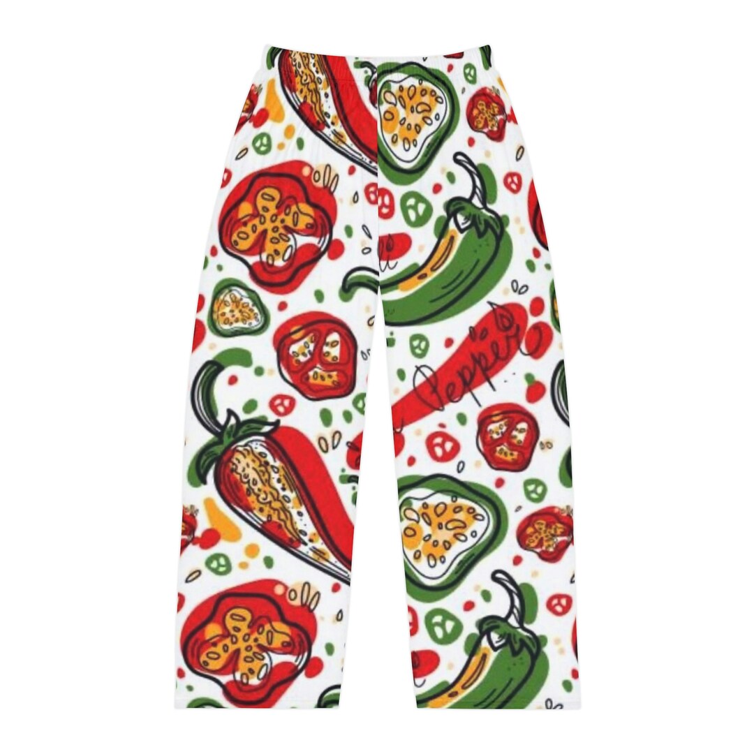 Men's Pajama Pants Chili Peppers Pj Pants, Novelty Lounge Bottoms Men