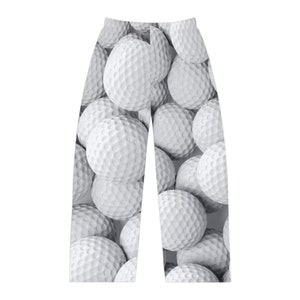 Mens Pajama golf balls, mens fashion pj pants, novelty lounge bottoms, mens funny sleepwear, pj bottoms