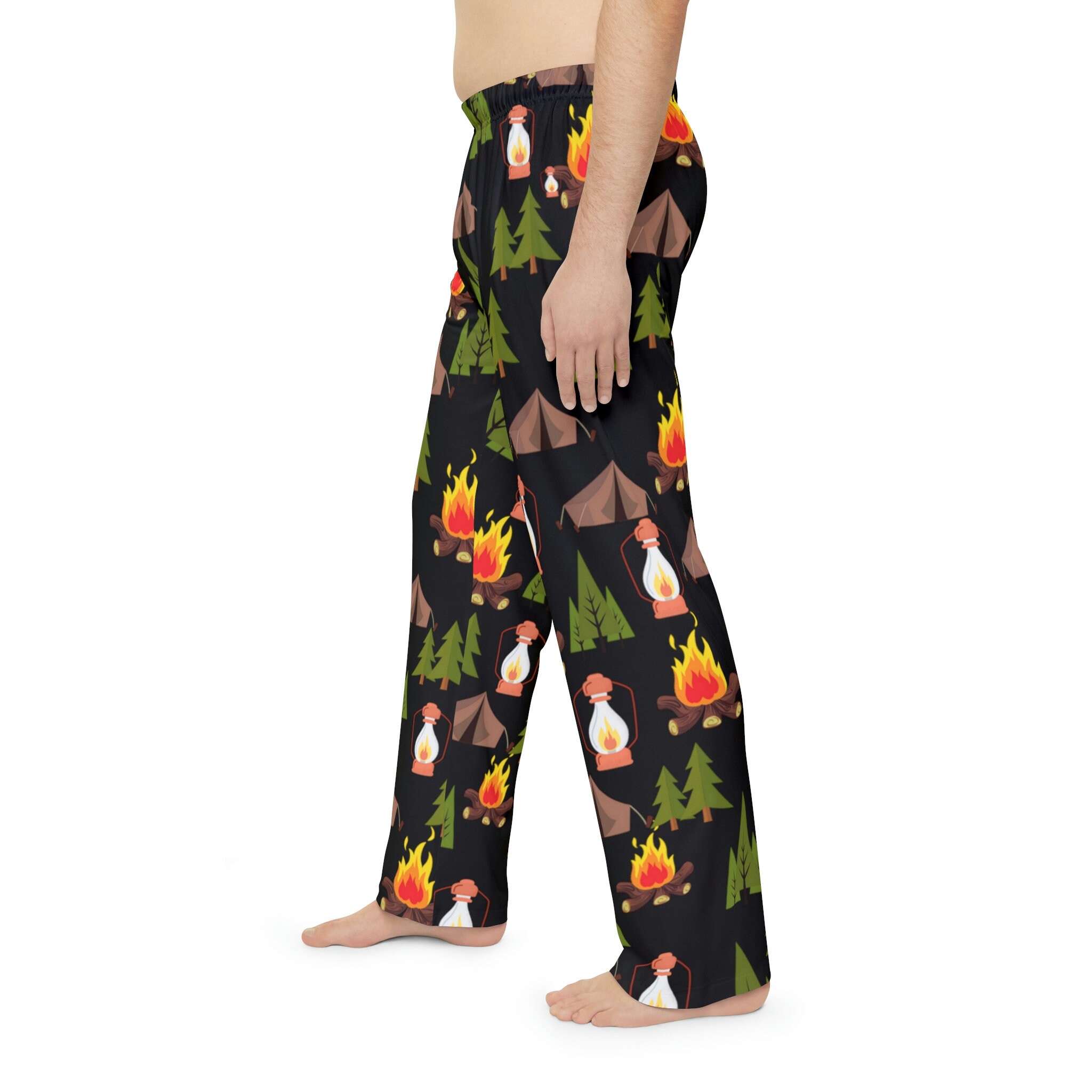 Men's Pajama Pants Camping Theme, Camper Pj Pants, Summer Vacation