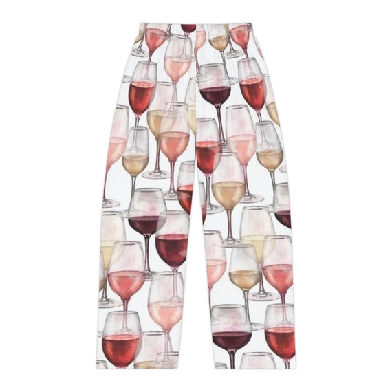 Womens Wine Bottle Pj Pants Wine Lovers Cute Ladies Pajama Pants Lounge Pants Pajama Bottoms Gift for Friend Gift for Wine Lover Etsy UK