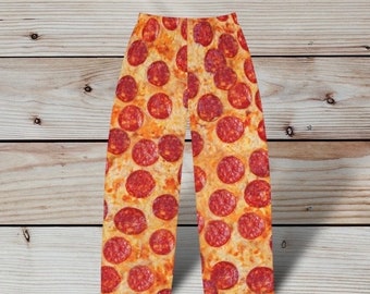 Pantalones de pijama para hombre pizza de pepperoni, pantalones de pj para hombre divertidos, hombre de regalo novedoso, regalo para papá, amantes de la pizza