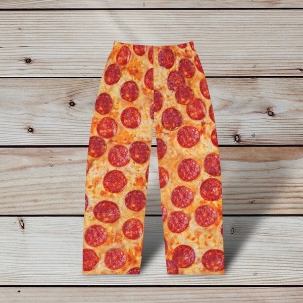 Men's Pajama Pants pepperoni pizza, funny men pj pants, novelty gift man, gift for dad, pizza lovers