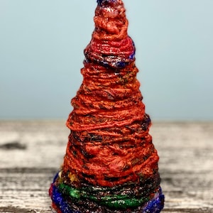 Yarn wrapped Christmas tree, holiday decor, Xmas decorations, winter decor, Christmas trees, green trees, seasonal