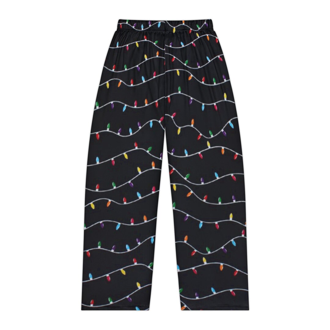 Christmas Lights Ladies Pj Pants, Holiday Lights Pajama Pants, Novelty