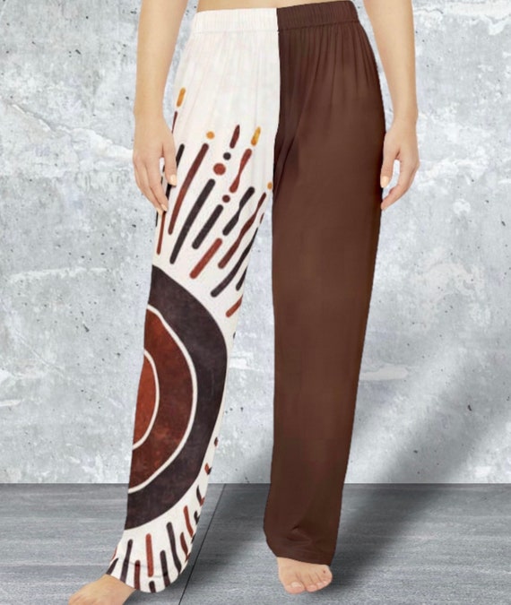 Ladies Pajama Pants Burnt Orange Geometric Print Funky Sun Novelty Pj Bottoms Gift for Her Women s Lounge Pants Summer Sleepwear Etsy UK