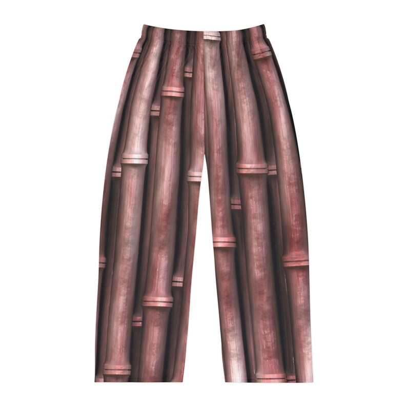 Men's Bamboo Print Pajama Pants, Funny Pj Pants, Novelty Lounge Bottoms
