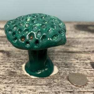 Whimsical Ceramic Mushroom, garden art, flower pot decor, cottage core mushroom, fairy garden decor