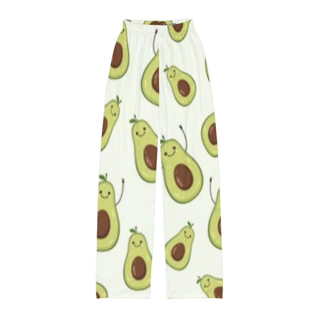 Kids Funky Avocado Themed Pajama Pants Avocado Lounge Pants Etsy