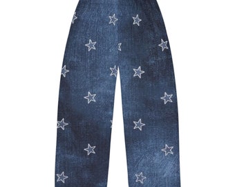 Mens Pajamas distressed blue with stars, mens fashion pj pants, patriotic lounge bottoms, menssleepwear, pj bottoms