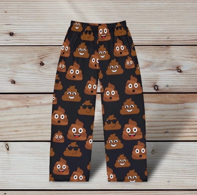 Men s Pajama Pants Poop Emoji Novelty Pj Pants Men Funny Gift for Man Gag Gift for Man Humorous Lounge Pants Jokester Gift Etsy Canada