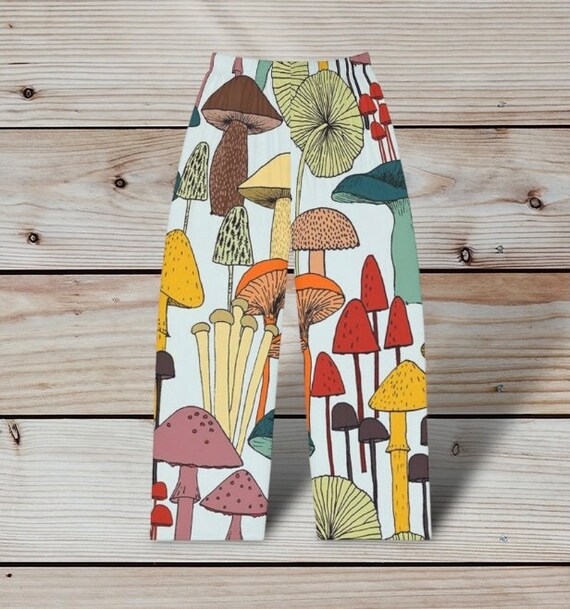 Ladies Pajama Pants Groovy Mushrooms Mushroom Novelty Pj Bottoms Gift for Her Women s Lounge Pants Summer Sleepwear Etsy Canada