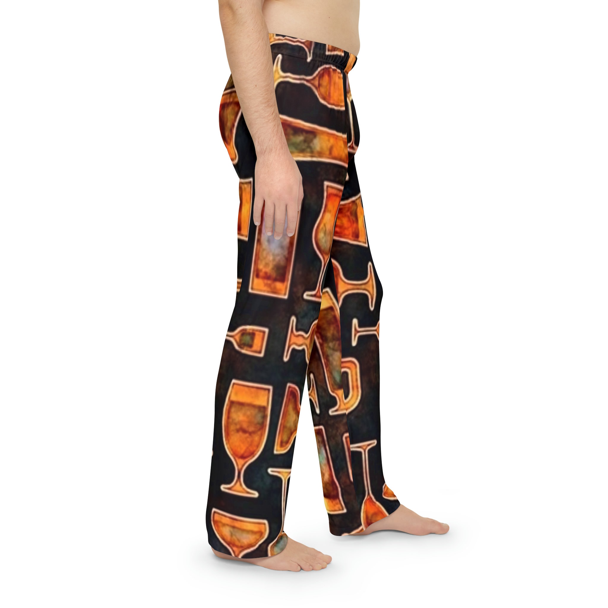 Mens Pajama Pants Cocktail Glasses , Cocktails Pj Pants, Novelty Lounge