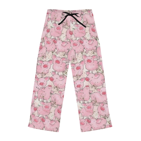 Women's Pajama Pants Pink Pigs, Piglet Pjs, Ladies Novelty Pj Bottoms, Lounge  Pants, Christmas Holiday Gift Idea 