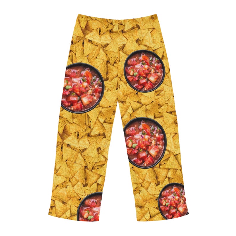 Men's Pajama Pants tortilla chips n salsa, chips pj bottoms, funny man gift, martinis novelty pjs, mens lounge pants, gift for him image 4