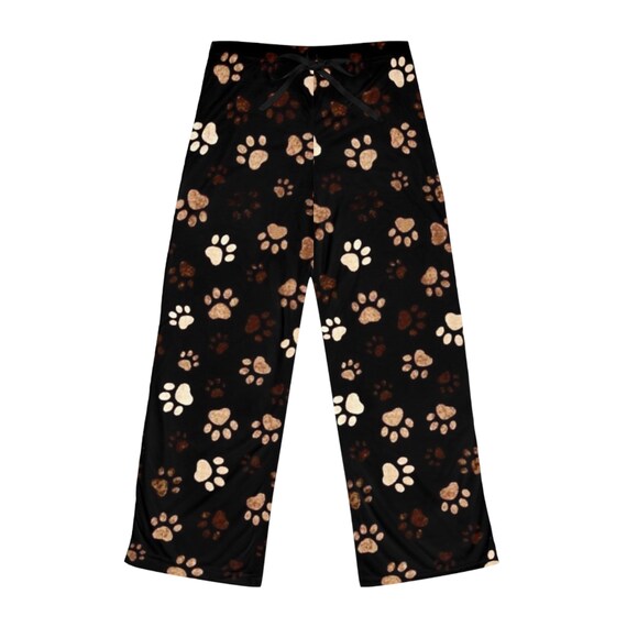 Ladies pajama pants cat paw prints cat lovers pj bottoms womens lounge pants holiday gift gift for her