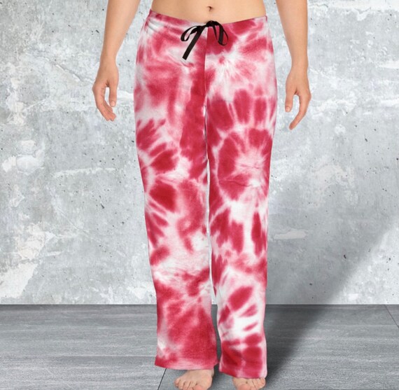 Ladies Pajama Pants Pink Tie Dye Groovy Pj Bottoms Womens Lounge Pants Holiday Gift Gift for Her Etsy Canada