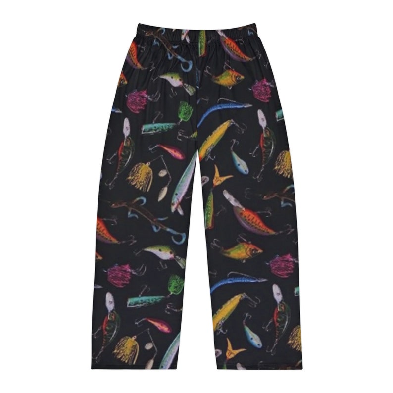 Men's Pajama Pants Fishing Themed, Fishing Lure Pj Pants, Novelty