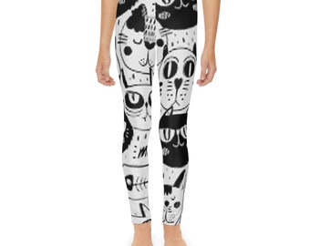Buy Kids Cat Faces Leggings Child s Fun Loungewear Kid Patterned Leggings Kids All Season Casual Wear Cat Lovers Pants Online in India Etsy