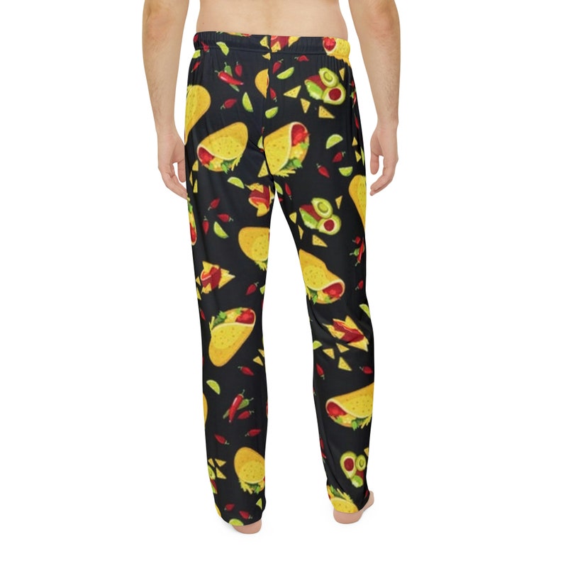 Men's Funny Pajama Pants Taco Themed, Taco Lovers Pj Pants, Gag Gift