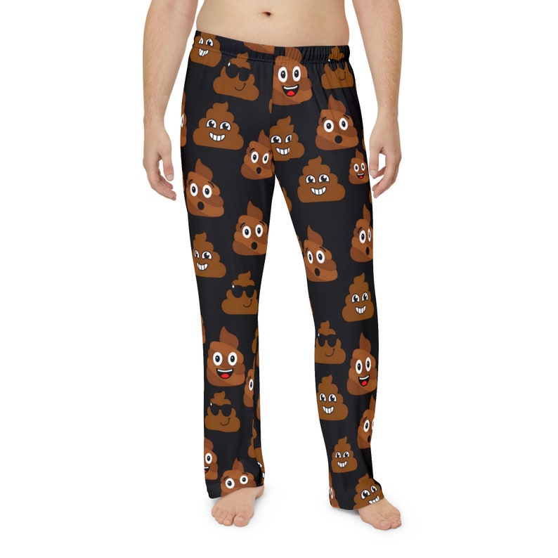 Men's Pajama Pants Poop Emoji Novelty Pj Pants Men, Funny Gift for Man, Gag Gift for Man