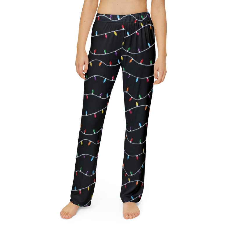 Kids Christmas Lights Pj Pants, Festive Pajama Pants, Holiday Novelty Lounge Pants, Xmas Family