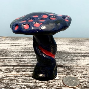 Whimsical Ceramic Mushroom, garden art, flower pot decor, cottage core mushroom, fairy garden decor