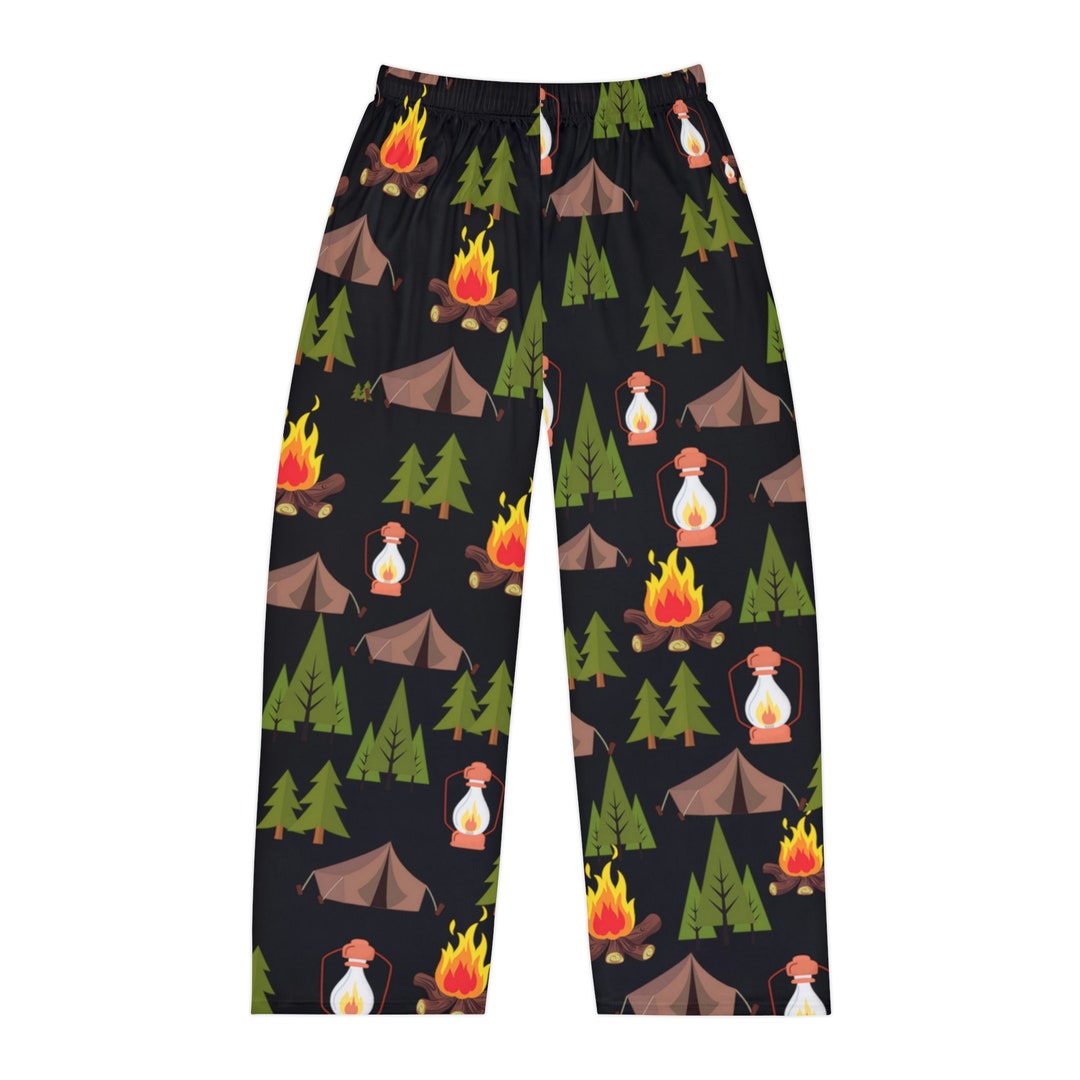 Men's Pajama Pants Camping Theme Camper Pj Pants Summer Etsy