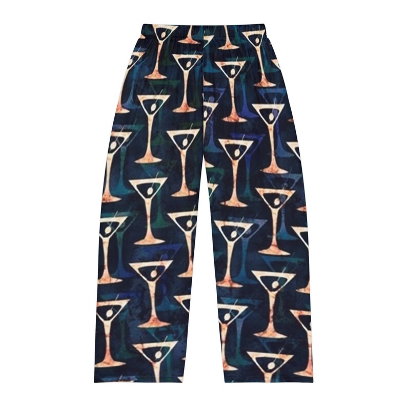 Men's Pajama Pants Martini Glasses, Cocktail Pj Pants, Novelty Lounge