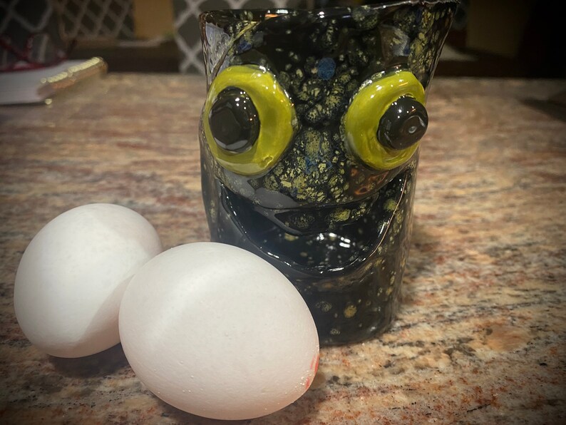 Ceramic Egg Separator, Funny Face, Ceramic Kitchenware, Clay Pottery