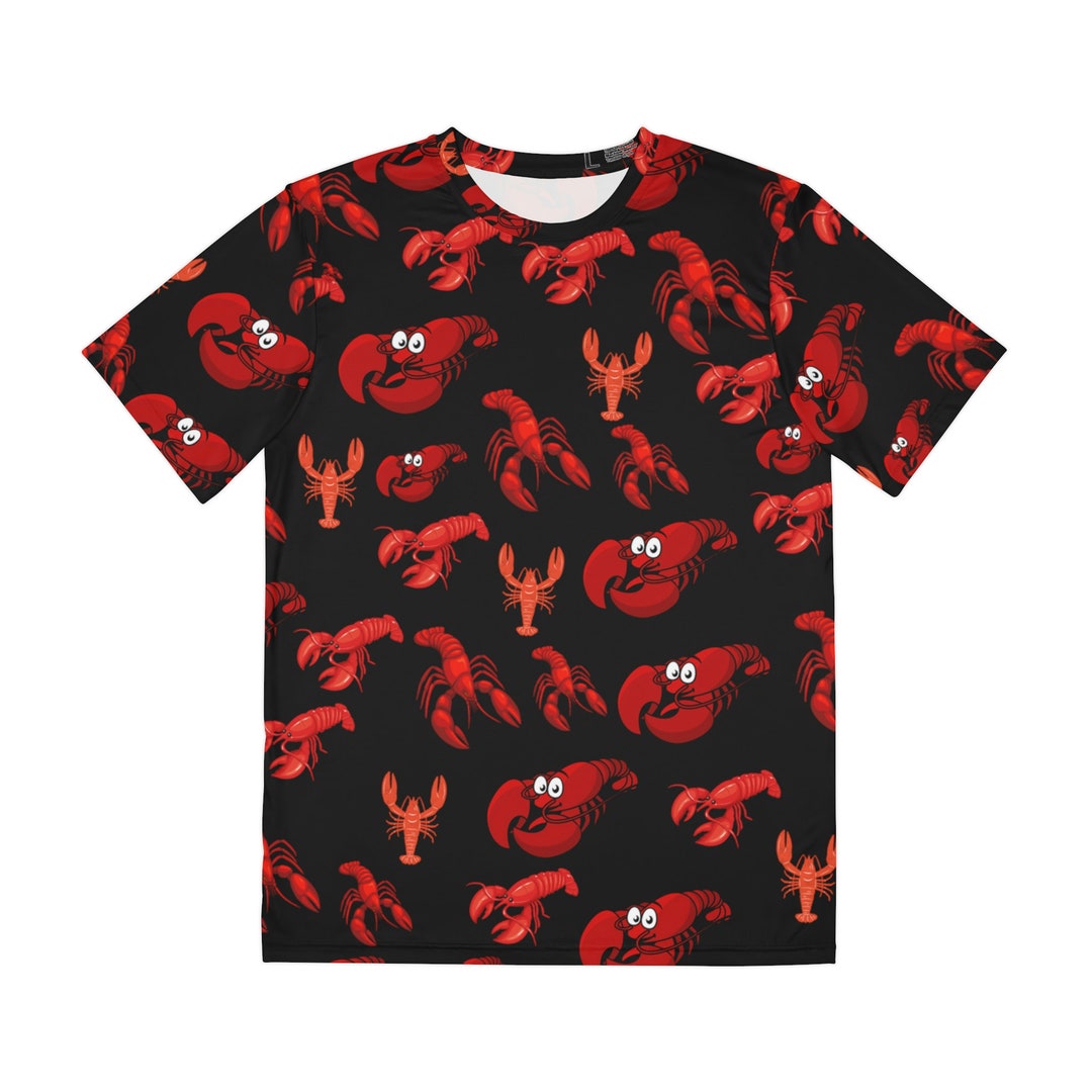 Mens Funky Lobster Print Tee Shirt Lobsters Pattern Shirt Etsy