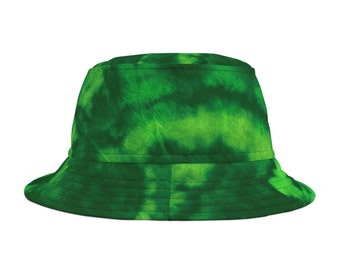 Bucket Hat green tie dye, groovy fun fashion hat, ladies mens kids hat, fishermans hat, sun hat, 2 sizes, gift idea