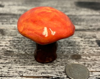 Whimsical Ceramic Mushroom, garden art, flower pot decor, cottage core mushroom, fairy garden decor