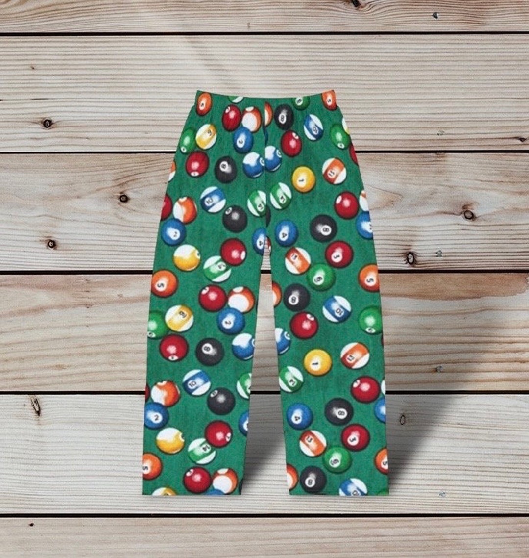 Men's Pajama Pants Pool Balls Pj Pants, Novelty Lounge Bottoms Men