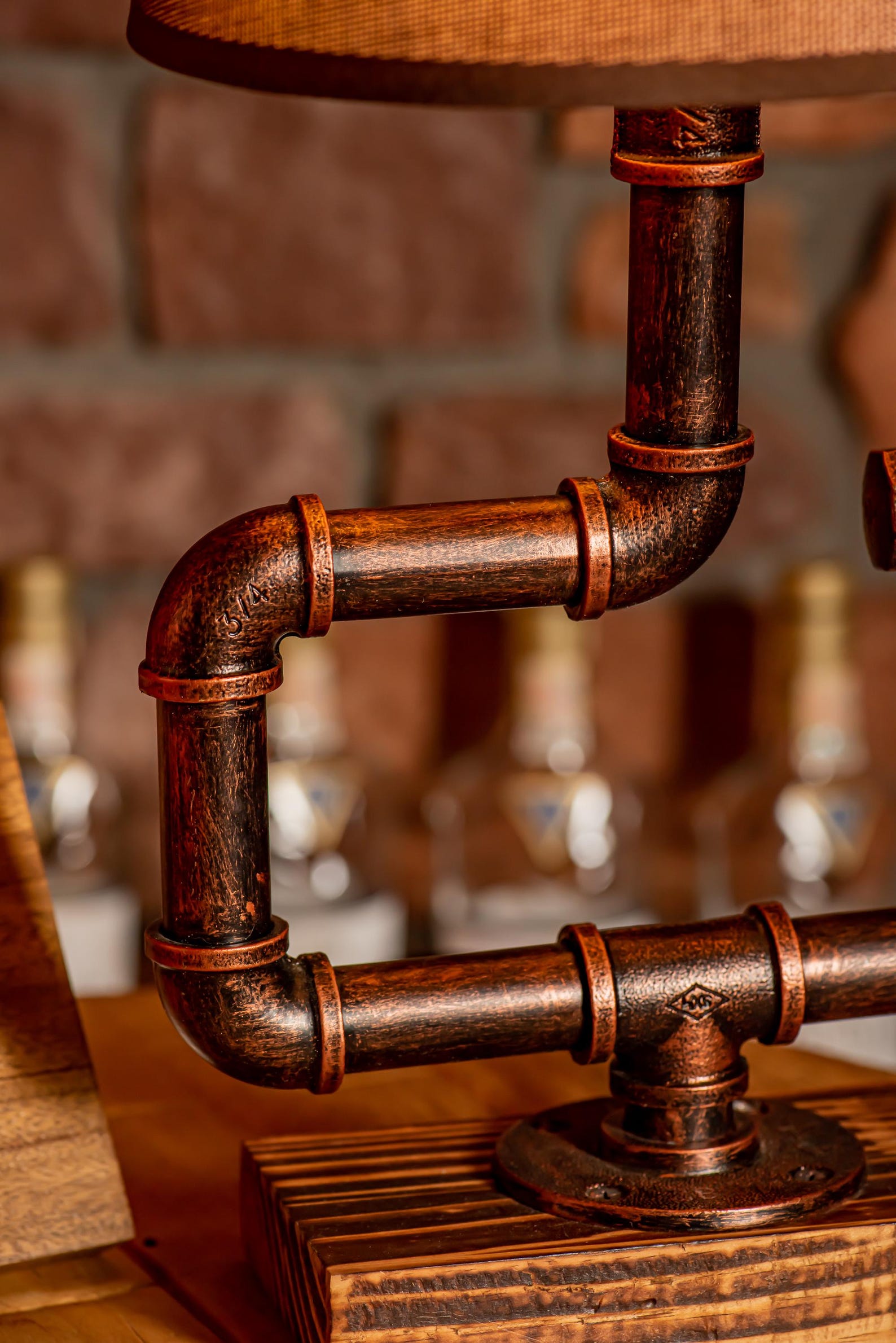 7DAY'S Shadow Steampunk Handmade Vintage Adjustable Pipe Lamp