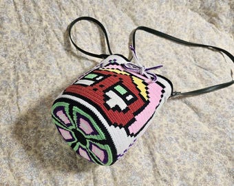 Patrón de crochet para mochila Wayuu, diseño de tapiz colorido Pop Baby (patrón PDF)