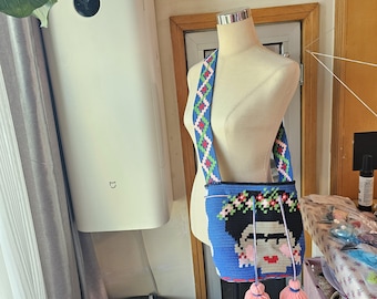 Patrón de crochet para mochila Frida de lunares: Tapiz estilo Wayuu (Patrón PDF)