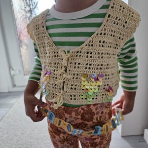 Garden Tulip Vest Size 2-3 crochet for toddlers digital crochet pattern instant download