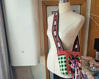 Patrón de bolso de ganchillo tapiz Rosa de Otoño: Wayuu Mochila DIY (patrón en PDF)