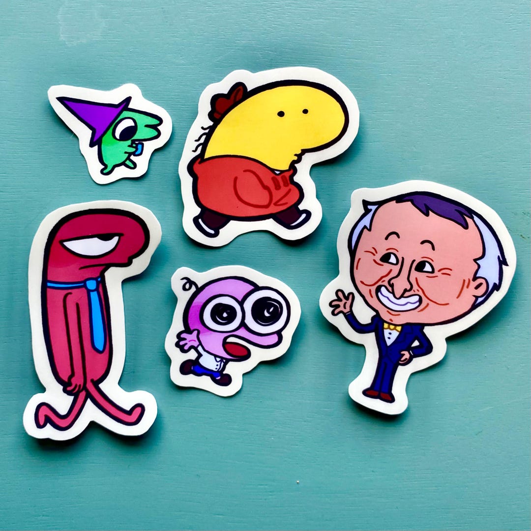 Smiling Friends Sticker Set - Charlie, Pim, Alan, Glep, Mr Boss - Etsy
