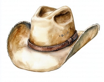 Watercolor cowboy hat clipart western ranch  5 jpg digital download 5000x5000 px rustic cowboy illustration printable western graphic design