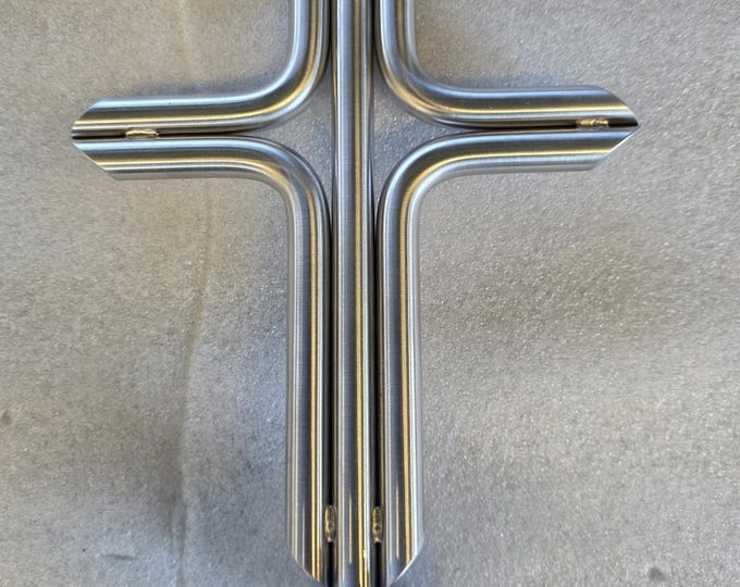 Featured listing image: Grabkreuz aus Edelstahl, 20 cm hoch, sehr Edel mit Bodenstecker