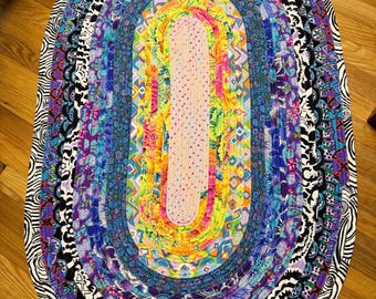 Alfombra ovalada de algodón Kaffe Fassett (46"x30"): diseños florales, geométricos y abstractos.